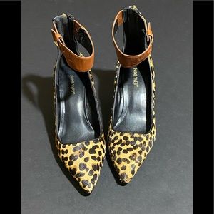 Calf Hair Leopard Print Kitten Heel